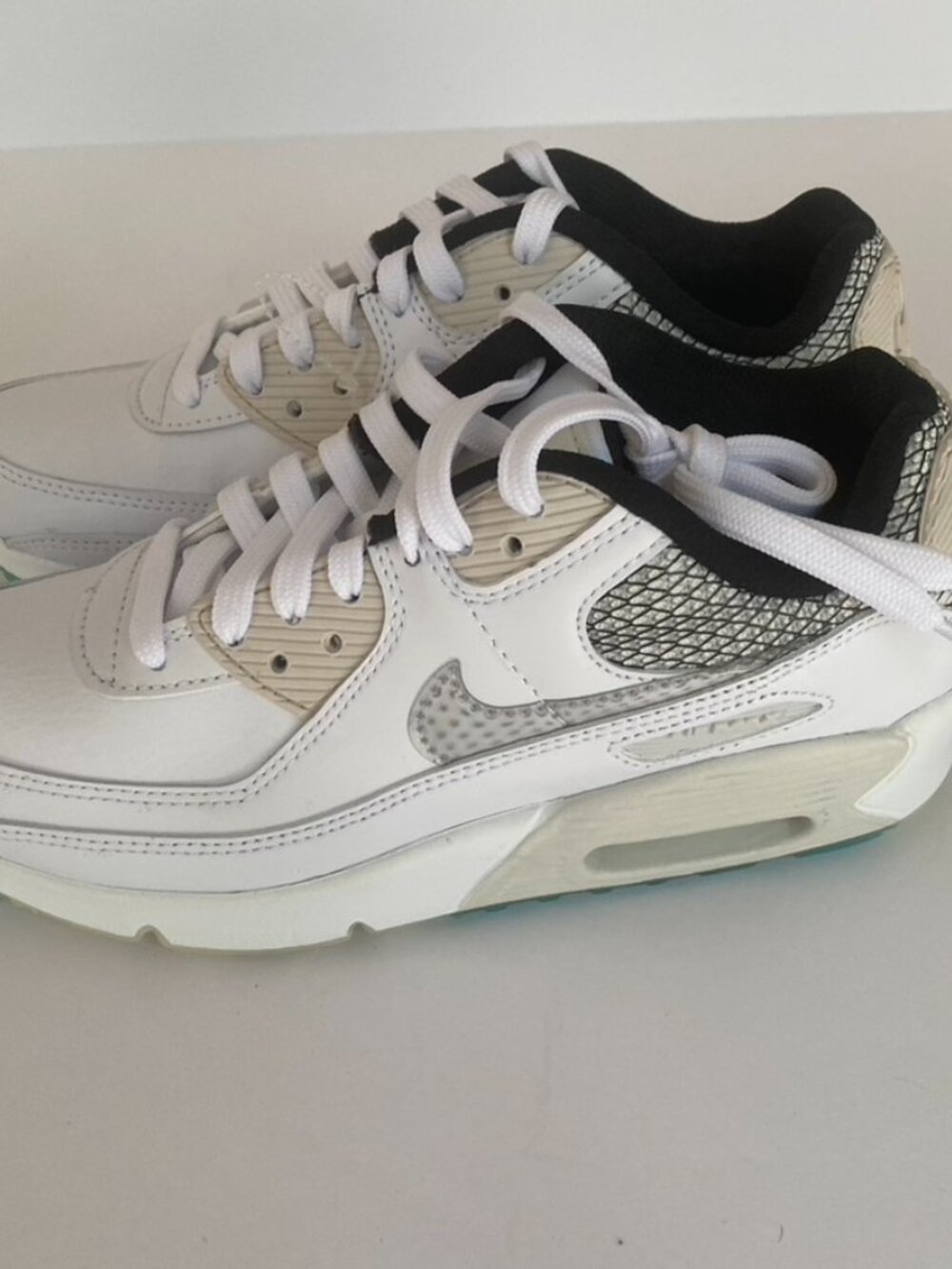 Nike Air Max 90 SE White Platinum Glacier Ice Sneakers Size 5Y/Womens 6.5 - Picture 6 of 8